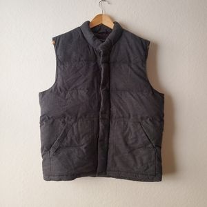 Banana Republic Factory Downtown Gray Plaid Flannel 90's Style Puffer Vest